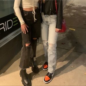 ASOS COLLUSION ripped 90s straight leg jeans